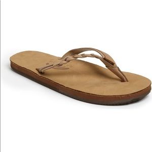 Rainbow ‘Flirty’ Braided Leather Flip Flops